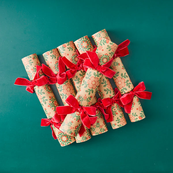 SET OF 6 CRACKERS IN FLORAL PRINT