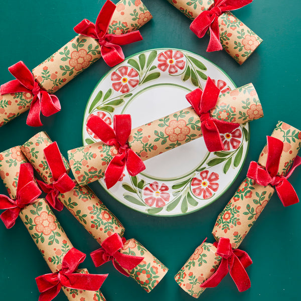 SET OF 6 CRACKERS IN FLORAL PRINT