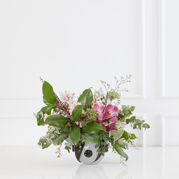 GAUDÍ - PAR DE VASOS EM MURANO COM FLORES EXUBERANTES