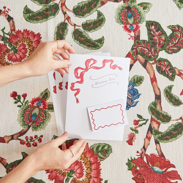 MENU & PLACE CARDS RED BOW