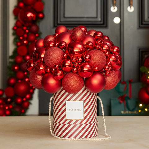 HAT BOX CLASSIC CHRISTMAS COM BOLAS DE NATAL