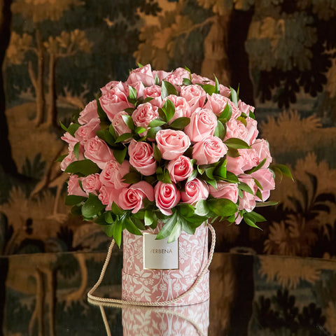 EULALIA HAT BOX COM 80 ROSAS COR-DE-ROSA