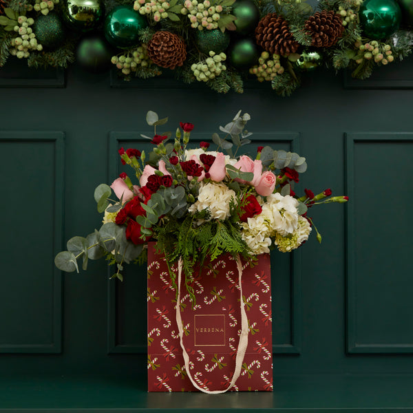 RED LOLIPOP BAG COM FLORES VERMELHAS E CORES-DE-ROSA