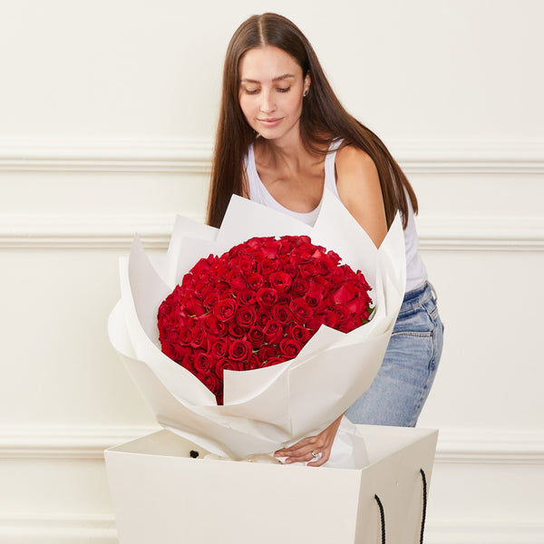 FLOWERS FOR YOU BOX COM 200 ROSAS VERMELHAS