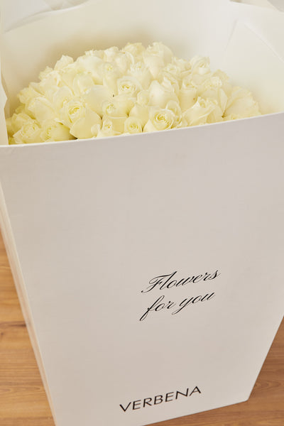 FLOWERS FOR YOU BOX COM 200 ROSAS BRANCAS