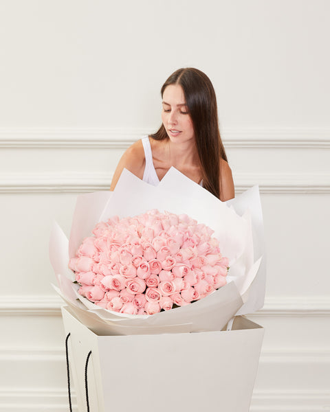 FLOWERS FOR YOU BOX COM 200 ROSAS COR DE ROSA