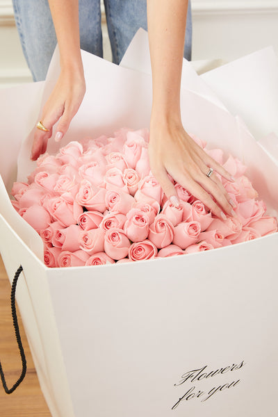 FLOWERS FOR YOU BOX COM 200 ROSAS COR DE ROSA