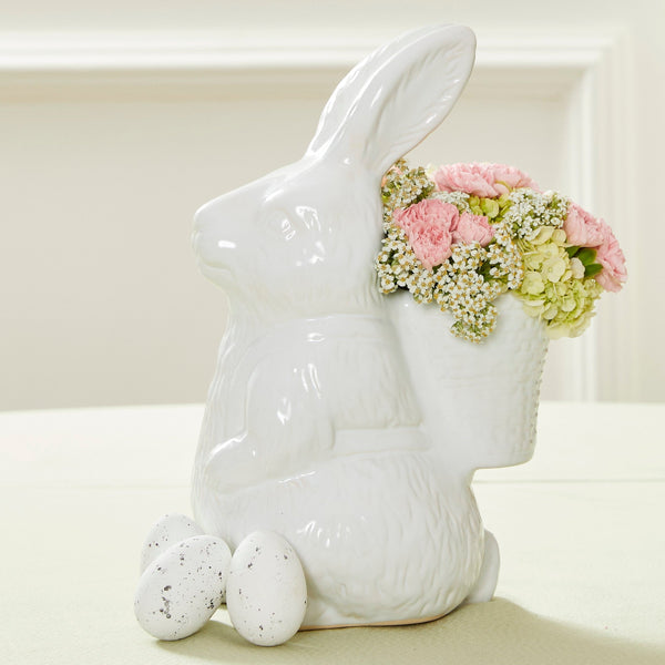OLIVIA RABBIT COM FLORES COR DE ROSA