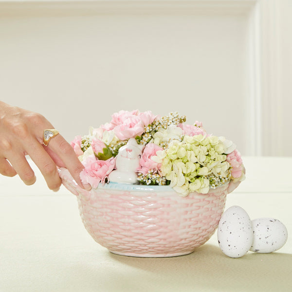 BOWL TONY RABBIT COM FLORES COR-DE-ROSA