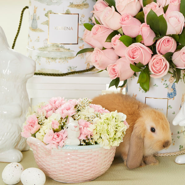 BOWL TONY RABBIT COM FLORES COR-DE-ROSA