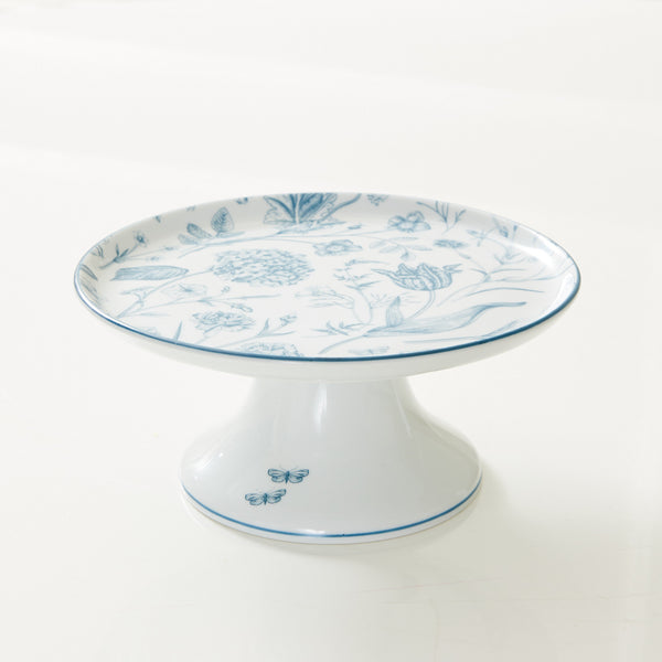 VASO PORCELANA CELESTE, BOLO DE LARANJA E BOLEIRA