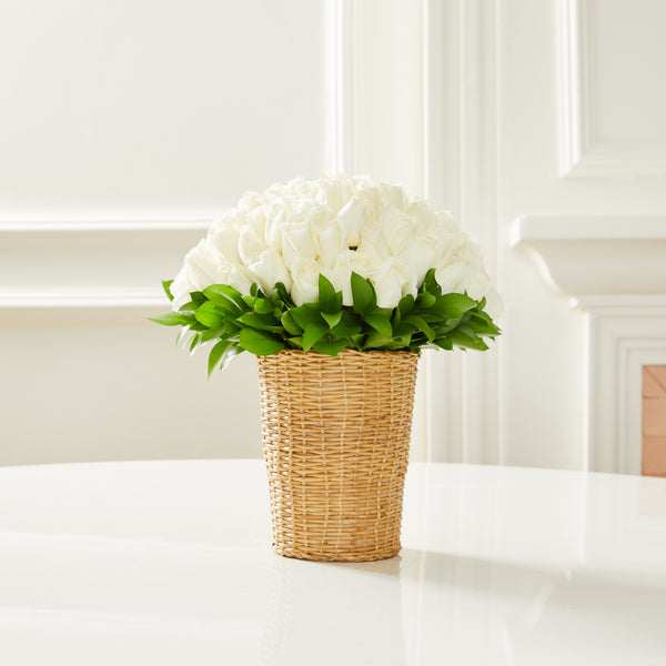 VASO RAVELLO GRANDE COM ROSAS BRANCAS