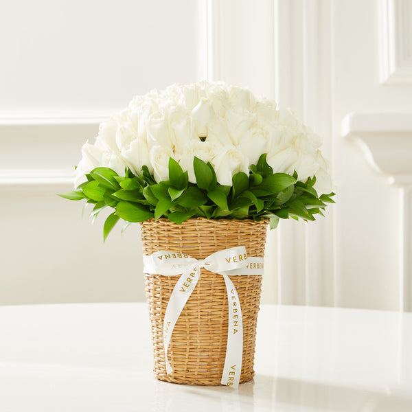 VASO RAVELLO GRANDE COM ROSAS BRANCAS