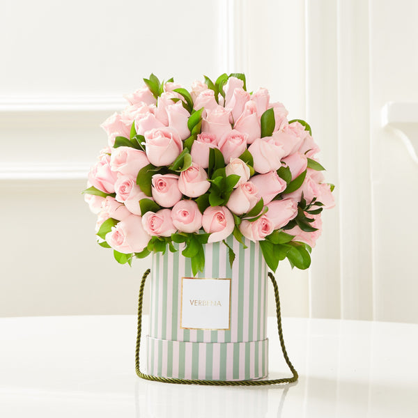 POPPY BOX COM 100 ROSAS COR-DE-ROSA