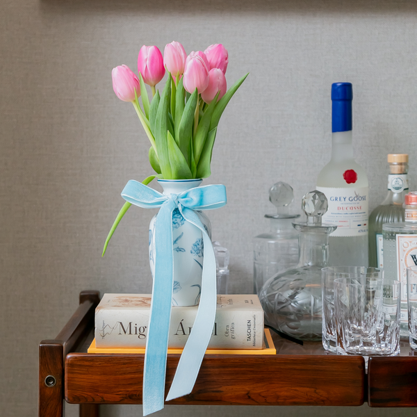 DUO DE VASOS MOM & CELESTE COM FLORES COR-DE-ROSA