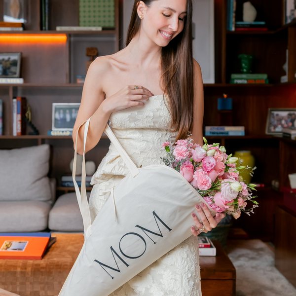 MOM TOTE BAG COM FLORES DELICADAS