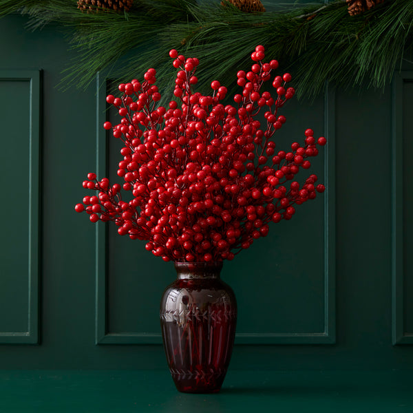 VASO RED DAVOS COM BERRIES DE NATAL