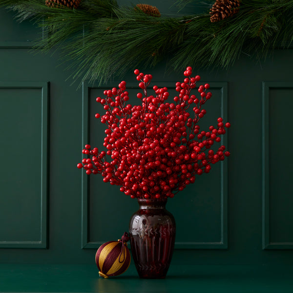 VASO RED DAVOS COM BERRIES DE NATAL