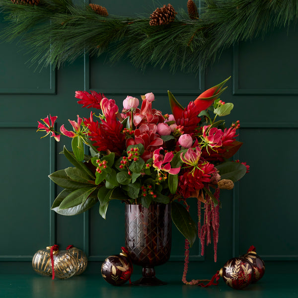 VASO GENEVE COM FLORES MODERNAS