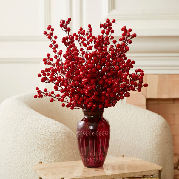 VASO RED DAVOS COM BERRIES DE NATAL