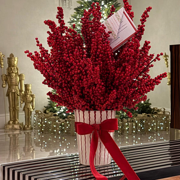 VASO AUGUSTINE COM GALHOS DE NATAL