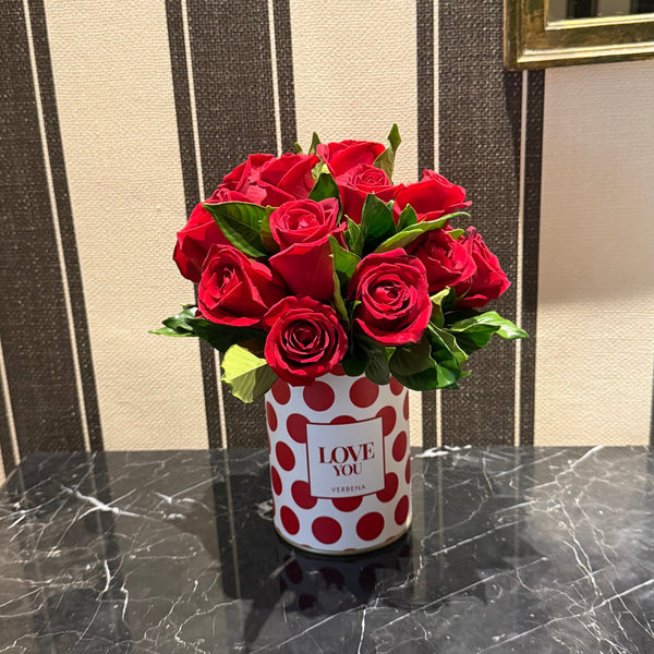 LATA RED POLKA COM 15 ROSAS