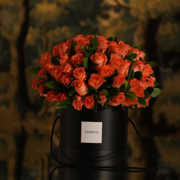 BLACK LARGE BOX COM 120 ROSAS