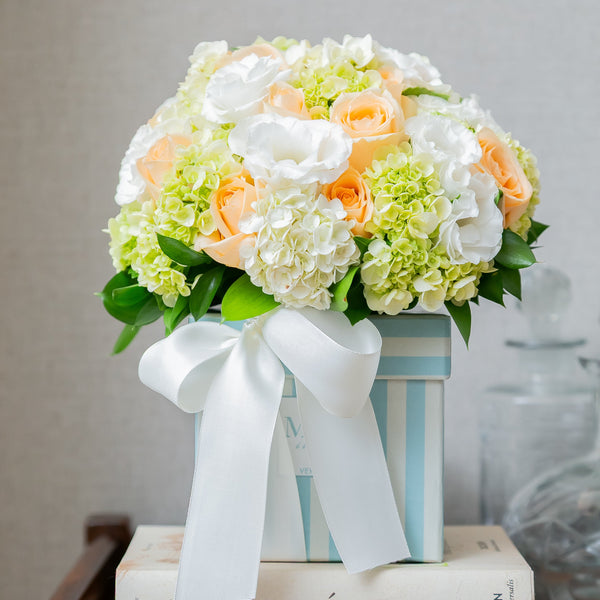 DUAS CAIXA MOM I LOVE YOU COM FLORES CHÁ E BRANCAS