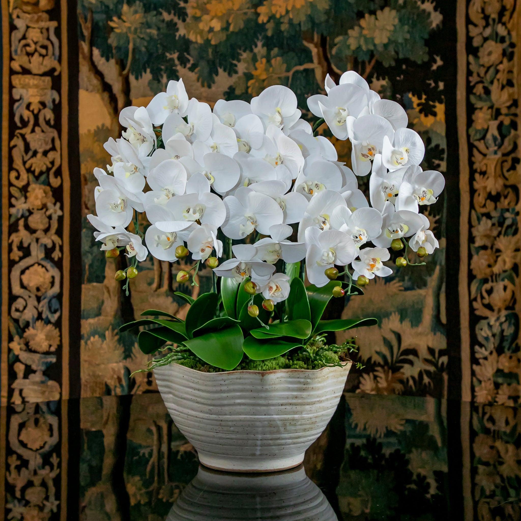 VASO ROSA DOS VENTOS COM ORQUIDEAS ARTIFICIAIS