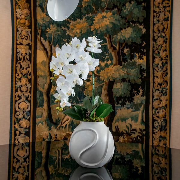 VASO TANIT COM ORQUÍDEAS ARTIFICIAIS