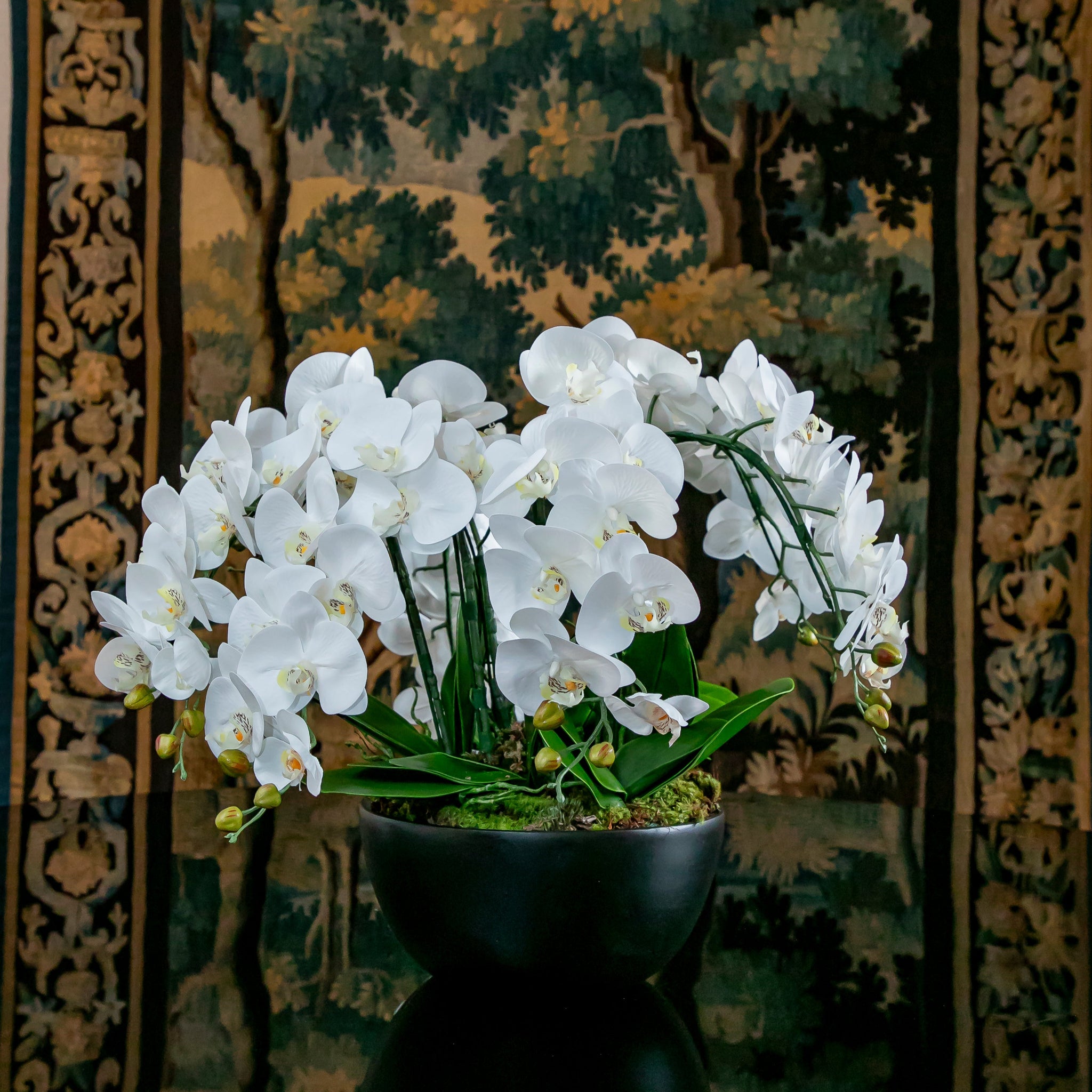 OHANA WITH WHITE FAUX ORCHIDS