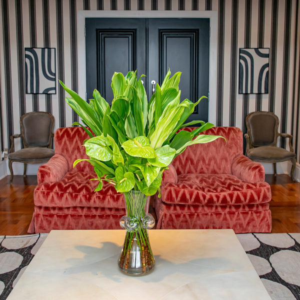 VASO MURANO LILY COM ANTURIOS E DRACENAS