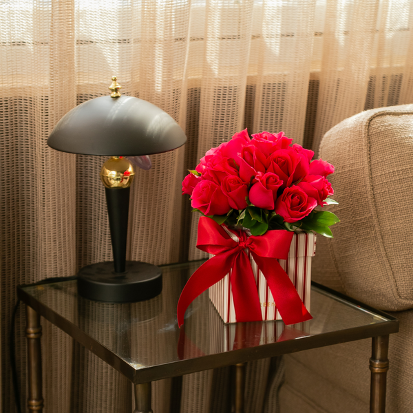 CAIXA PORTOFINO COM 20 ROSAS PINK