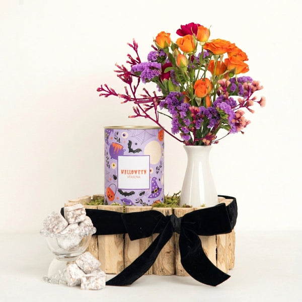 HALLOWEEN BASKET FLOWERS &amp; ITALIAN STRAW