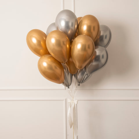 BOUQUET 15 METALLIC BALLOONS (MORE COLORS AVAILABLE)