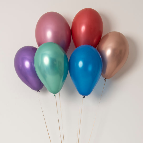 BOUQUET 6 METALLIC BALLOONS (MORE COLORS AVAILABLE)